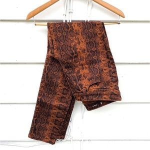 a.n.a / Orange Snakeskin Print / Tapered Jeans or Jeggings / Size 8